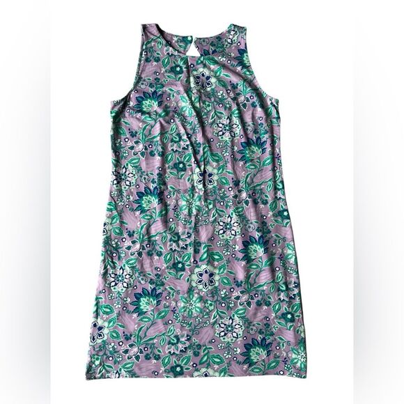 TALBOTS EFFORTLESS JERSEY SHIFT DRESS LARGE FLORAL WOMENS - Picture 2 of 8